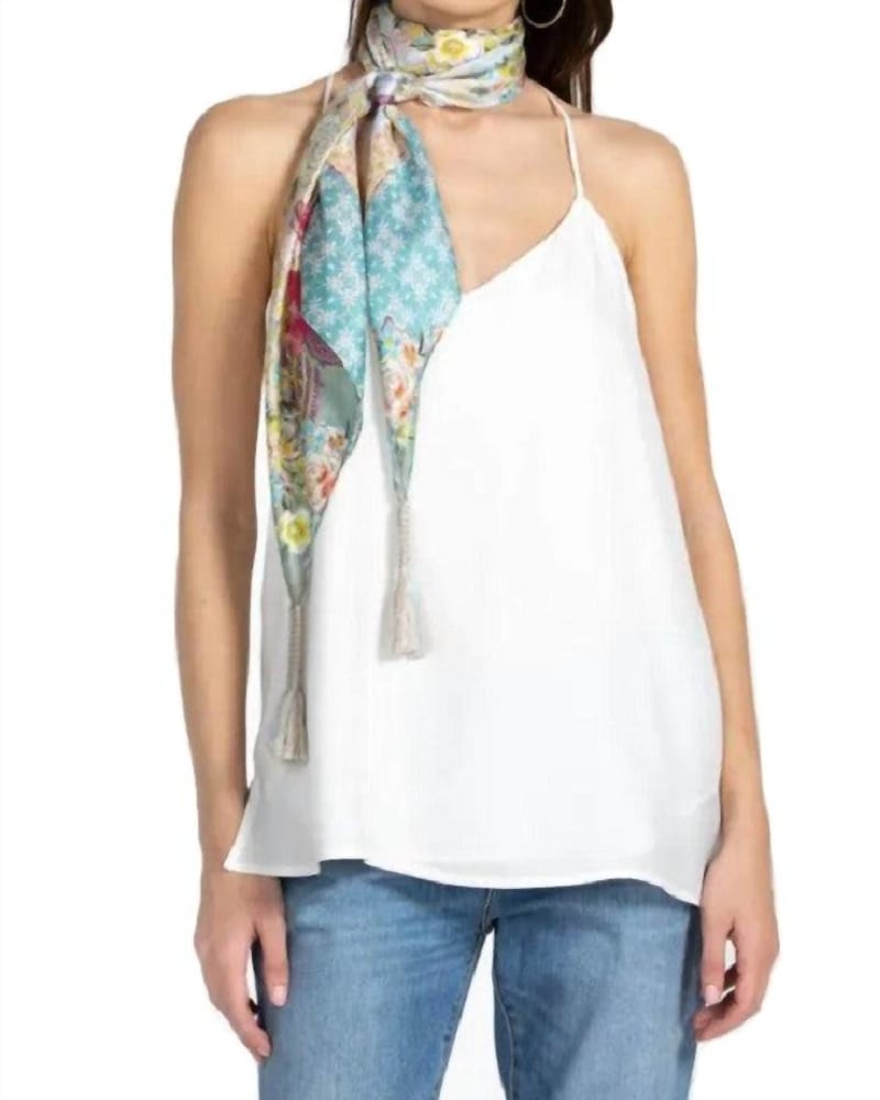 Front of a model wearing a size one-size-fits-all Bylexi Scarf In Multi in Multi by Johnny Was. | dia_product_style_image_id:350828